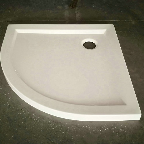 Shower Tray Stone Resin 90x90x5cm Corner Drain Quadrant Shower Base InWhite Manufactory