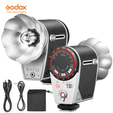 Godox Lux Cadet Retro Camera Flash Speedlite con batteria ricaricabile integrata per i principali marchi della fotocamera