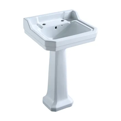 Bathroom Ceramic Sink - Full Pedestal Ceramic Basin