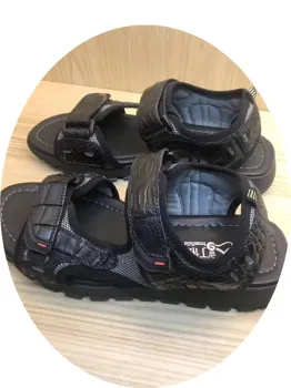 High-Grade Crocodile Leather Private Custom Sandals Summer Open Toe Leather Cool Velcro Men's Sandals Rubber Non-Slip Shoes