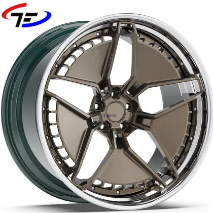 Chrome 5*114 3-Piece Passenger Racing Car Spoke Wheels: 24x10J Concave Forged Wheels