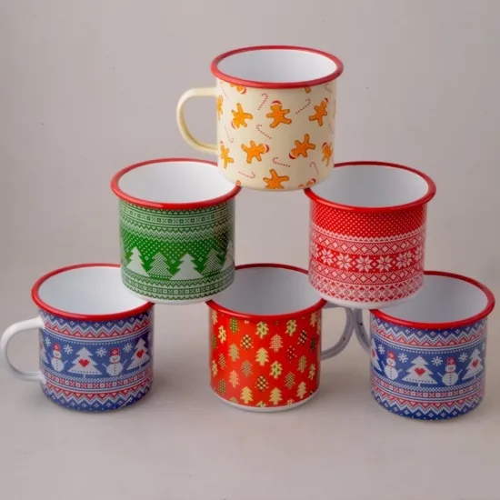 Wholesale Rim Black Color Glazed Enamel Mug Ceramic Coffee Mug Coffee Cup Tea Cup