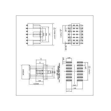 1,27*1,27 mm boxhuvud med nyckel, SMT H = 2,54 mm