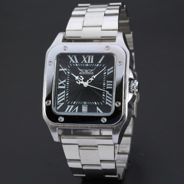 Orologio d'argento della mano quadrata dell'acciaio inossidabile dell'OEM / ODM