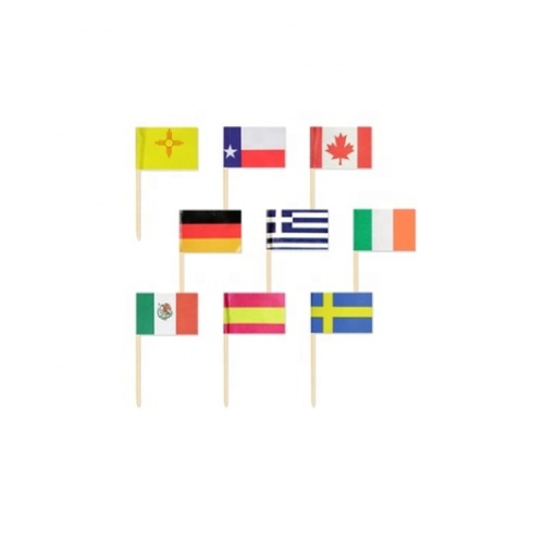 High Quality customized printing wooden toothpick flag