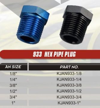 Hex NPT-plug voor aansluiting van slangfitting