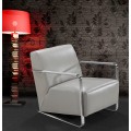 Modern fluwelen fauteuil met chroom frame