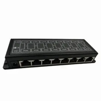 8-port Passive POE Injector, 12 to 57V DC Input/Output Voltage Range