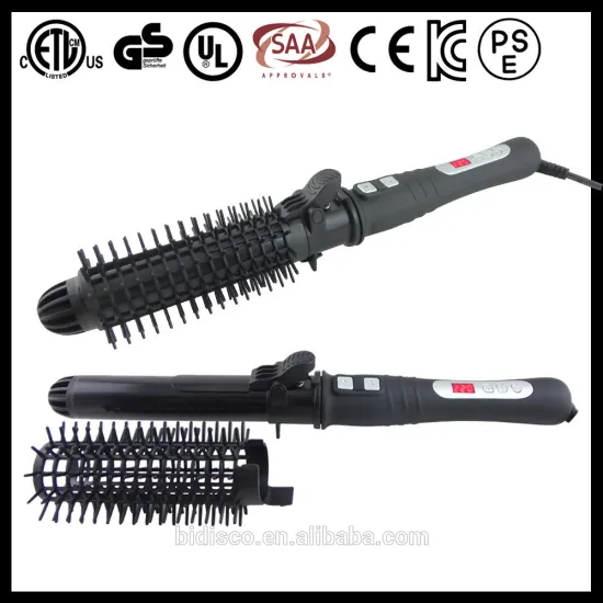 2015 new design professional ceramic rotating curling hair iron