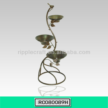 Creative Solar Metal Garden Bird Bath