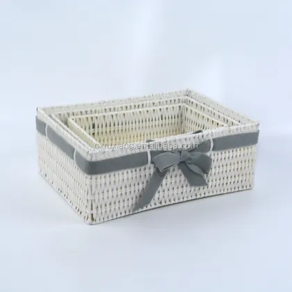 Rattan Home Woven Storage Baskets (Set of 3)