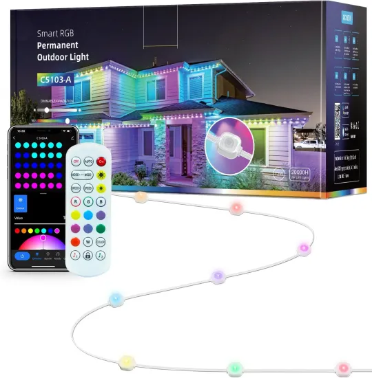 Smart RGBIC App-Controlled 100ft Outdoor LED Point Lights