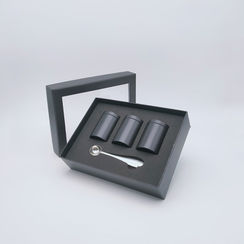 Black Clear Window Luxury Coffee Tea Packaging Box