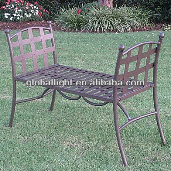 Nailhead Metal Garden Bench