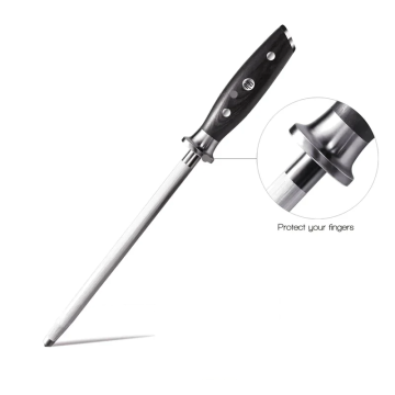 Professional High Carbon Steel Diamond Sharpener Rod with G10 Handle for Knife Blade Sharpening