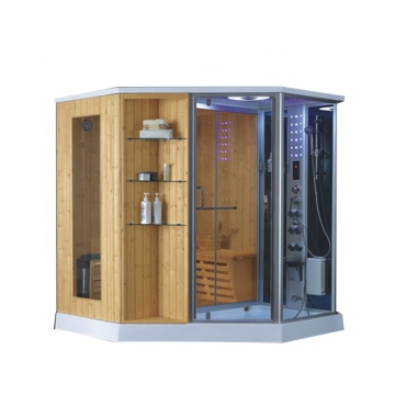 Luxusholzdampf -Saunazimmer mit Dusche