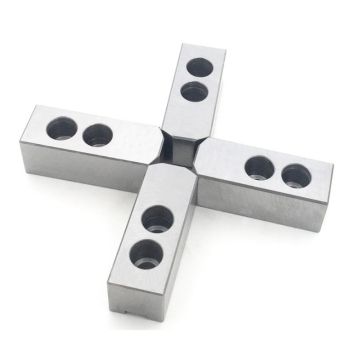 Lathe Chuck Standard Soft Blank/Hardened Jaw" could be appropriately simplified to:

"Lathe Chuck Standard Soft/Hardened Jaws" 

This keeps the essential information while making it more concise for a search engine title.