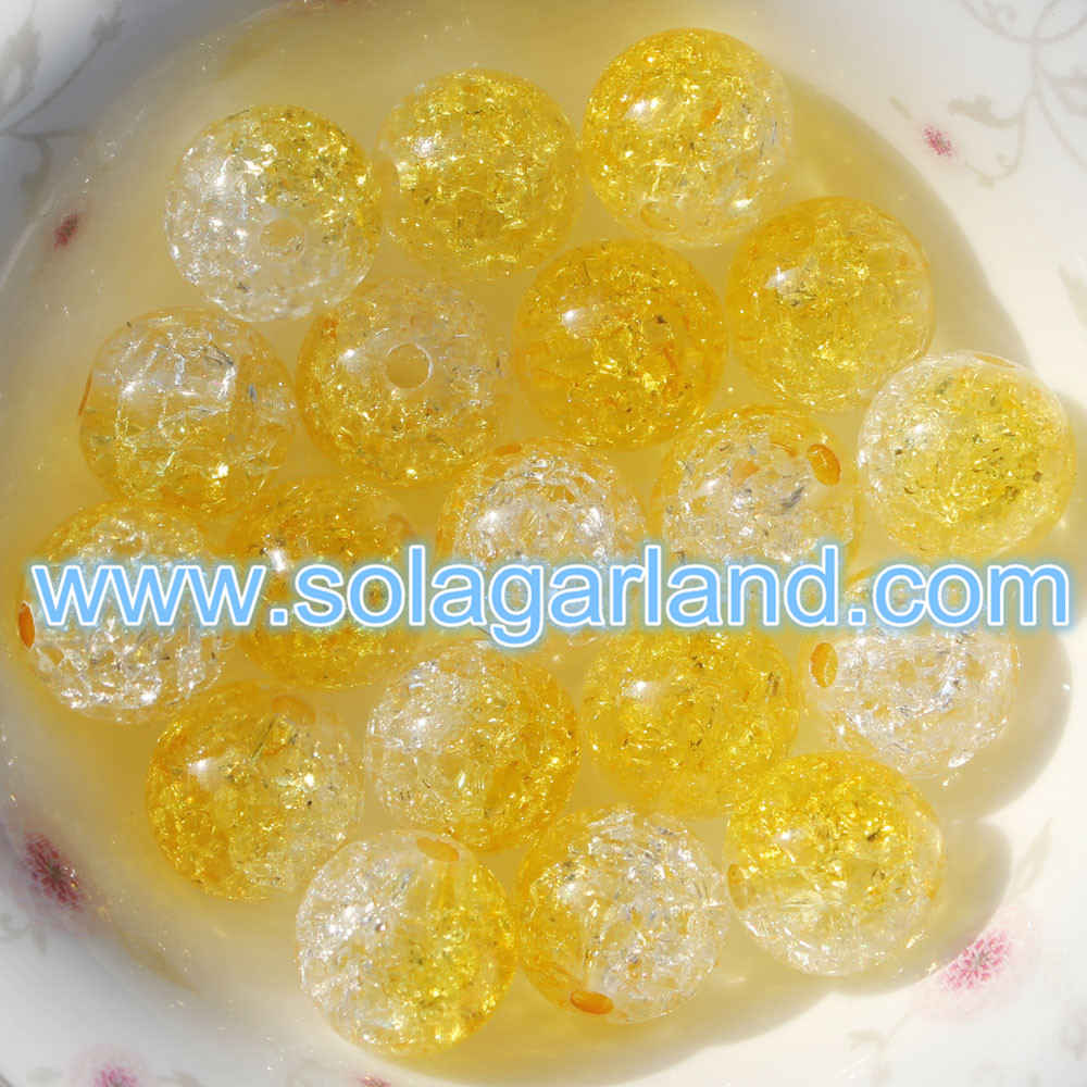 Two Tone Crack Crystal Round Beads