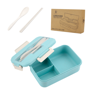 Biodegradable Wheat Straw 3 Compartment Microwave Safe Lunch Box for Kids: Eco-Friendly Dining Solution