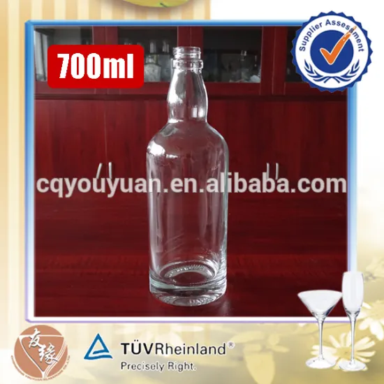 700ml screw cap brandy whisky thick cylinder cheap round bottom glass bottle
