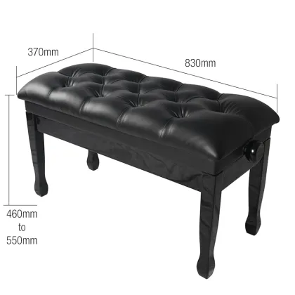 OEM Quality Solid Wood Black Leather Piano Bench Adjustable for Yamaha Electric Keyboards