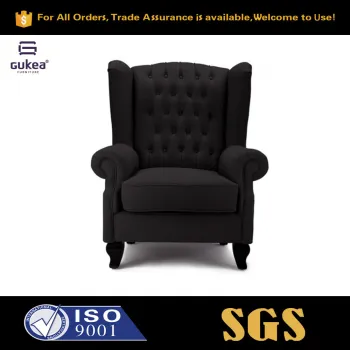 7 Years Experience Living Room Furniture for American and Europe Markets Assembled Black Fabric High Back Chair