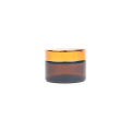 Jar de crème en verre cosmétique Amber Round 15 ml vide