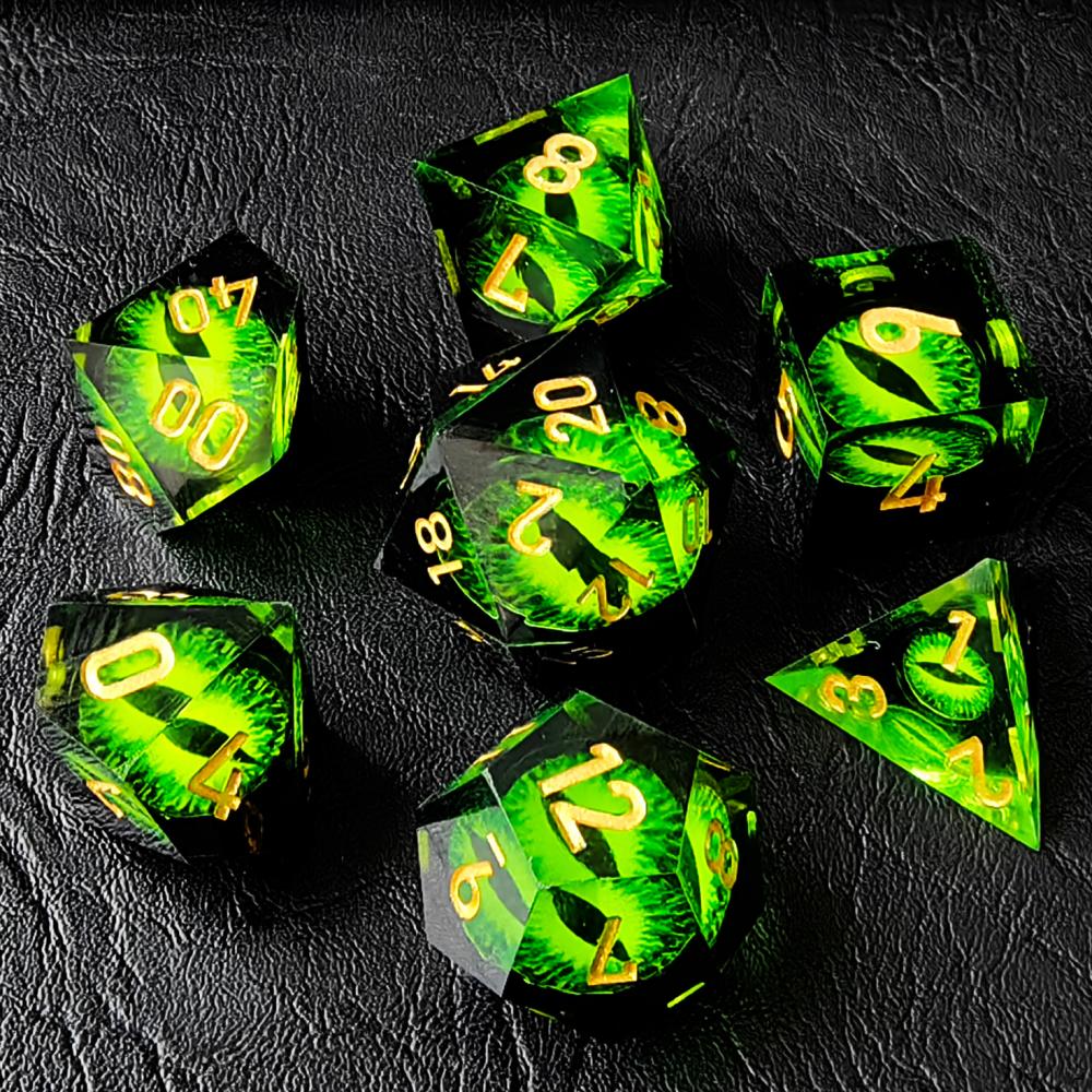 Beholder S Dragon Eye Sharp Edge Dice Handmade Resin D D Dice Set 4