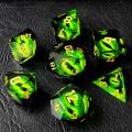 BESCON Dragon's Eye Sharp Edged Polyhedral Dice Set of 7, Handmade Dragon's Eye Dice for Role Playing Game