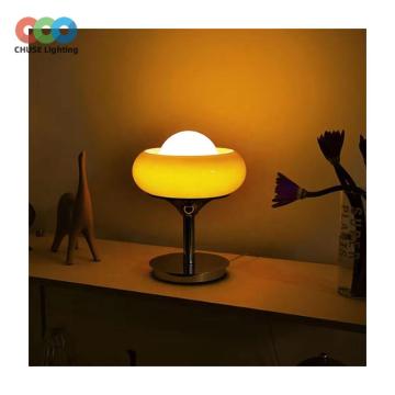 Modern Boutique 3500K Dimmable Yellow Glass Table Lamp for Study and Dining Room