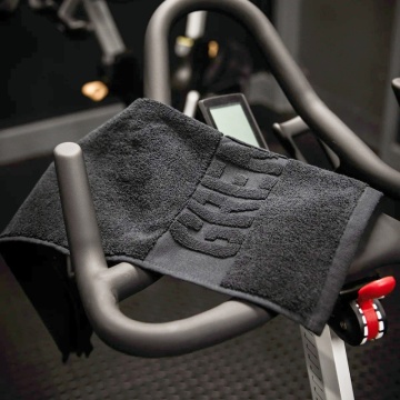 Serviette de coton d&#39;entraînement en sueur serviette de gymnase noir