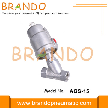 1/2'' DN15 PN16 Threaded Pneumatic Angle Seat Valve