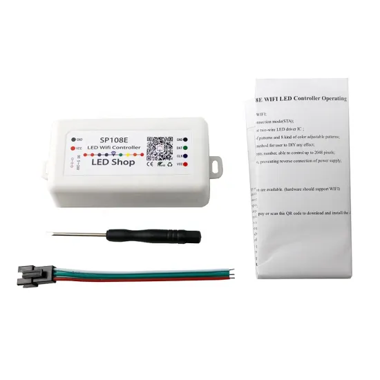 SP108E Wi-Fi LED Controller: Smartphone App Control for WS2811/WS2812B/WS2813/SK9822/APA102 LED Strips (DC5-24V)