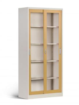 Sliding Glass 2 Doors Steel Office Filing Cabinets
