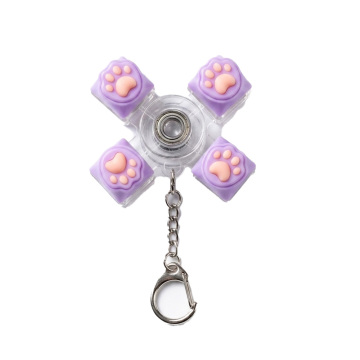 4-Key Cat Paw Fidget Spinner Keychain