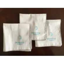 Logo Printed Bamboo Cotton Muslin Face Cleansing Cloths