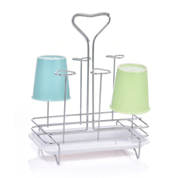 Metalldrahtbecher -Kleiderbügel -Wasserbecher -Rack