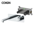 2 Hole Copper Wall Mount Bathroom Faucet