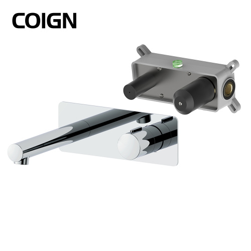 single handle wall mount faucet 2 Hole Copper Wall Mount Bathroom Faucet Supplier