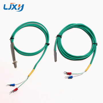 Lujinxun K-Type M6 Screw Thermocouple 0-200°C Stainless Steel Probe with Silicone Flexible Wire