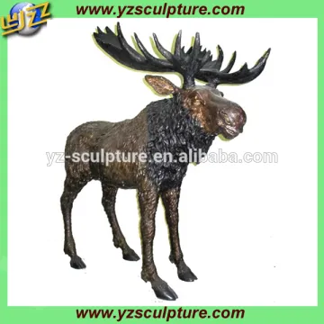 life size bronze moose animal sculpture BAS-A049