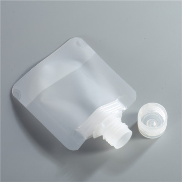 transparent packaging stand up pouch with spout