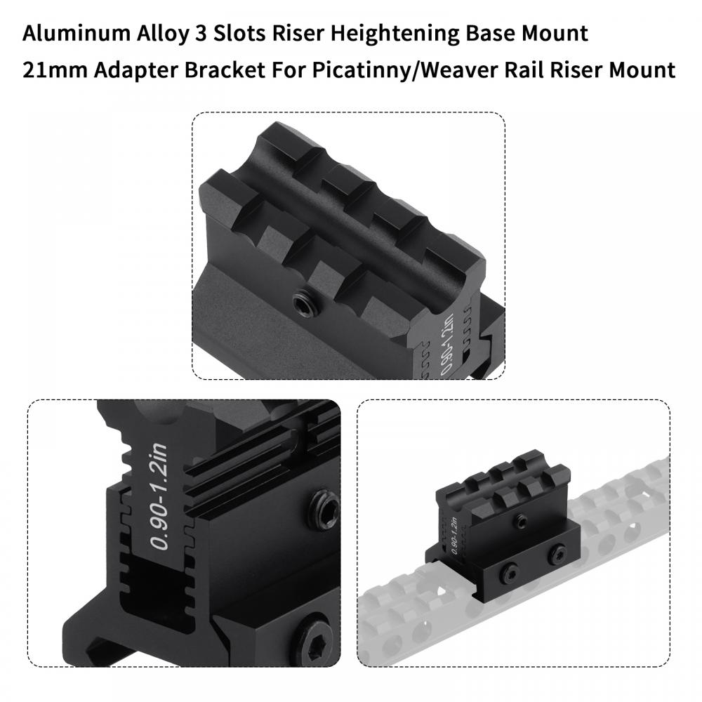 FOCUHUNTER 3 Slots Adjustable Height Picatinny Riser Mount