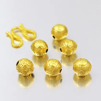 Wholesale Gold Plated Coin Beads, Solid Six Word Truth Money Beads & Trendy Copper Accessory Collection