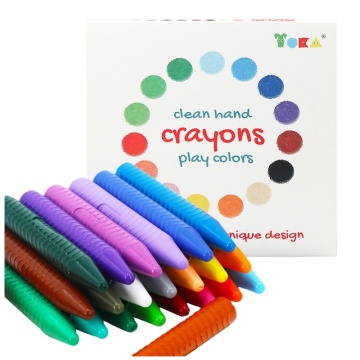 Non-Toxic Art Drawing Crayons for Toddlers - 12 Color Palm Crayons for Kids' Learning