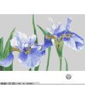 Glass Mosaic Tile Blue Iris Flower Pattern Mural