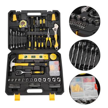 78pcs Hand Tool Set General Household Repair Hand Tool Kit with Plastic Toolbox Storage Case Socket Wrench Screwdriver Knife