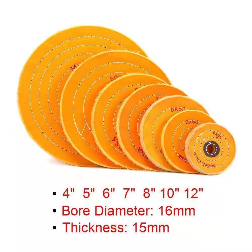 Spiral Sewn Design Cotton Buffing Wheel For Polishing, High Quality