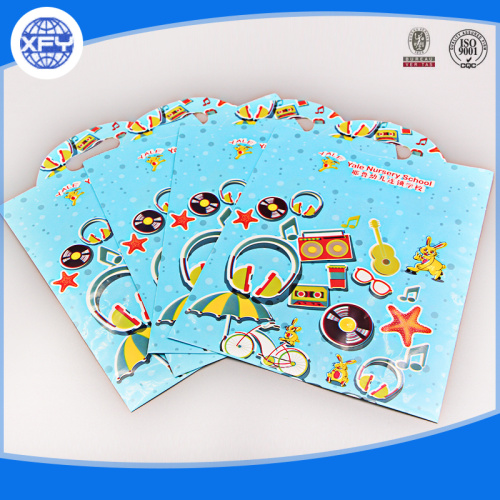 Printed plastic bag with handle for shopping