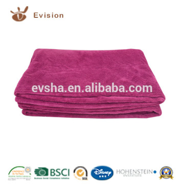2015 NEW Microfiber Coral Fleece Blanket With Purple Colour Stripe Style